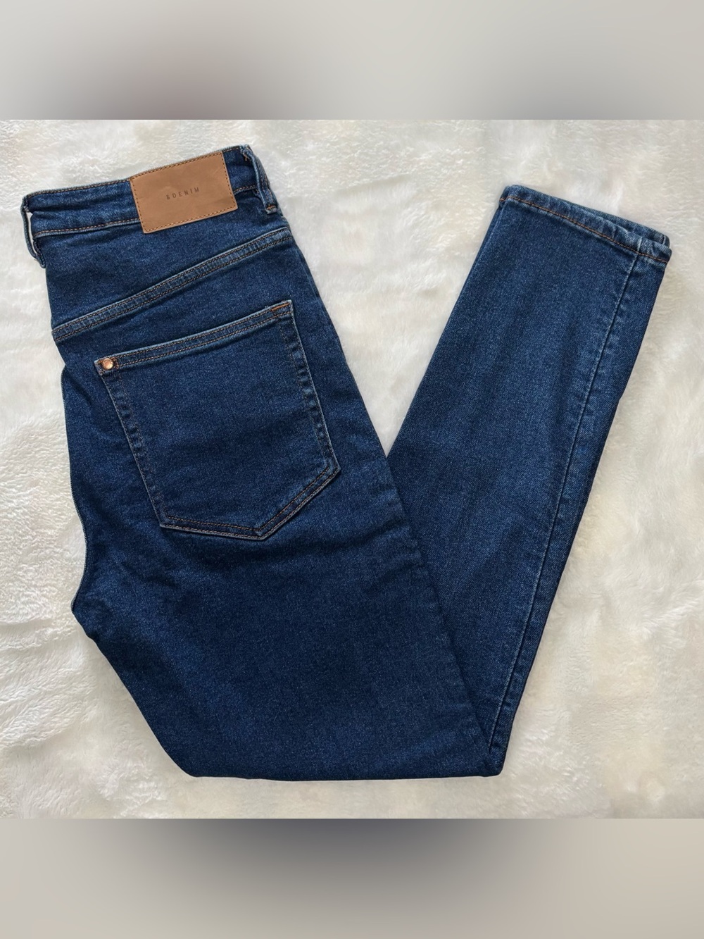 H&M Vintage Skinny High Waist Denim Jeans Dark Wash US Size 12